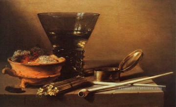  fumer Tableaux - Nature morte avec des instruments de vin et de tabac Pieter Claesz